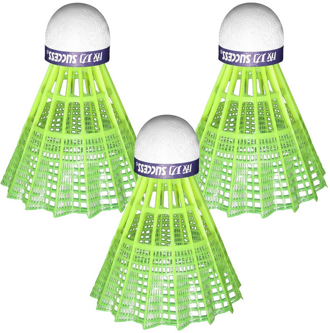 SUCCESS 成功 耐用羽球 比賽級, 黃色, 3個裝, 1組