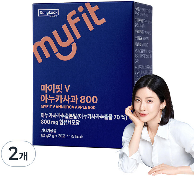 동국제약 마이핏V 아누카사과 800 30p, 60g, 2개