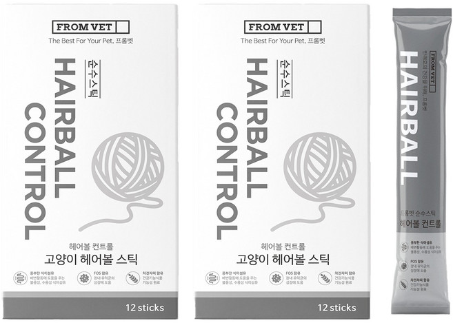 프롬벳 고양이 순수스틱 영양제, 24회분, 헤어볼, 2개