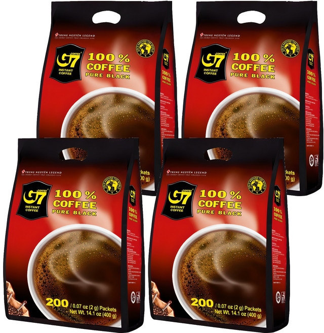 G7 블랙 커피, 2g, 200개입, 4개, 2g