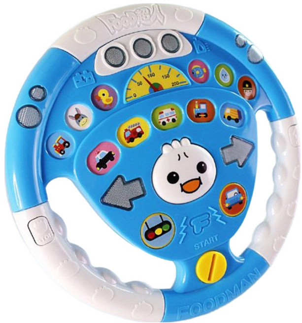 風車圖書 汽車遊戲方向盤 FOOD超人, 藍色, 1個