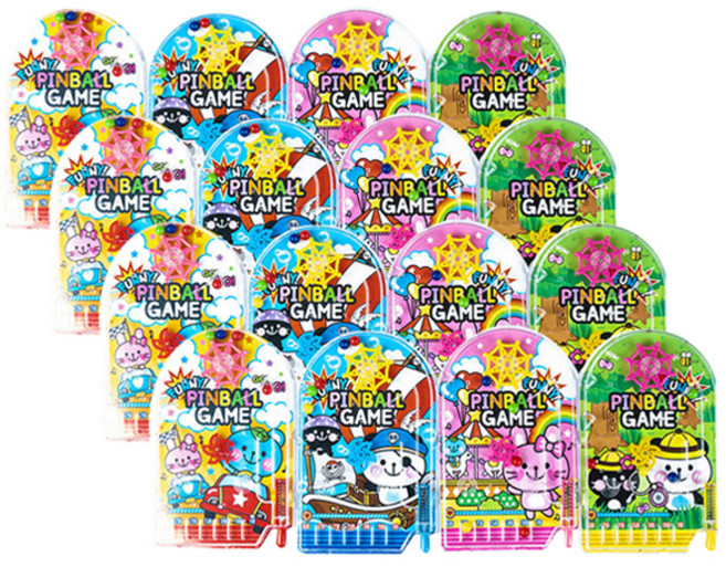 쥬크박스 퍼니 핀볼게임 파랑 4p + 초록 4p + 분홍 4p + 노랑 4p, 혼합색상, 1세트