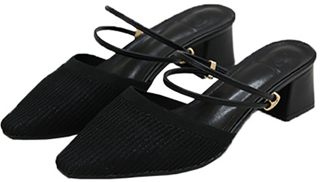 분홍코끼리 쫀득몰드창 메모리 니트 슬링백 블로퍼 5cm