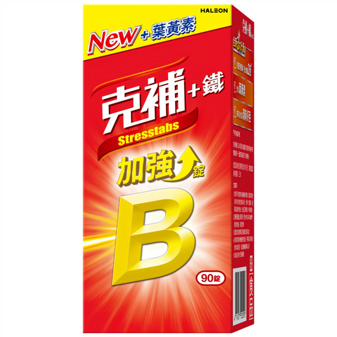 克補 B群 + 鐵加強錠, 1個, 90顆