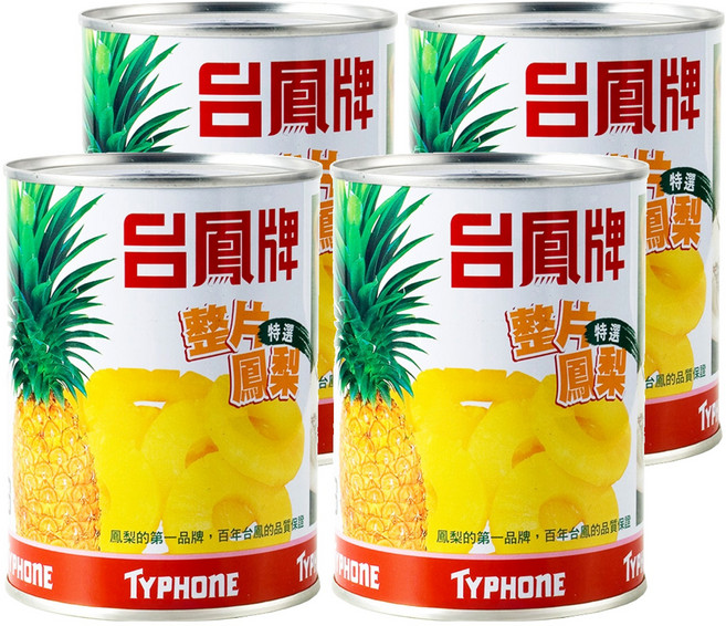 台鳳 整片鳳梨 罐頭, 565g, 4罐
