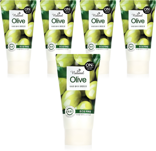 온더바디 더 내추럴 올리브 촉촉한 클렌징 폼, 120g, 5개