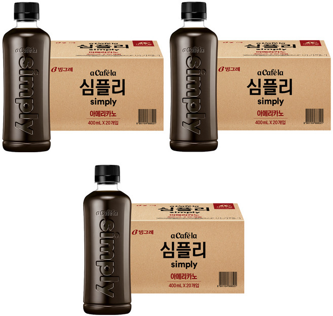 아카페라 심플리 아메리카노 무라벨, 400ml, 60개