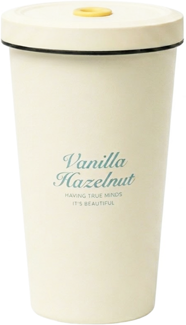 Oolab 良杯製所 冰淇淋系列 不鏽鋼陶瓷塗層吸管杯 直徑10.1 x 16.3cm 不附吸管, 雪藏香草, 550ml, 1個