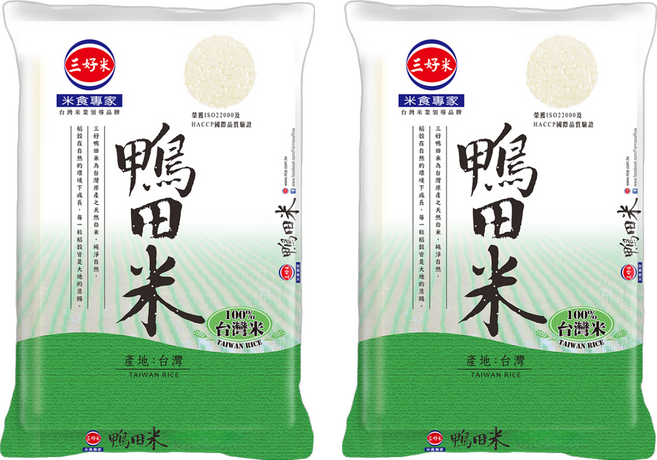 三好米 鴨田米 與農民簽約合作 品質穩定 輕巧包裝 真空保存, 1kg, 2包, 未分級