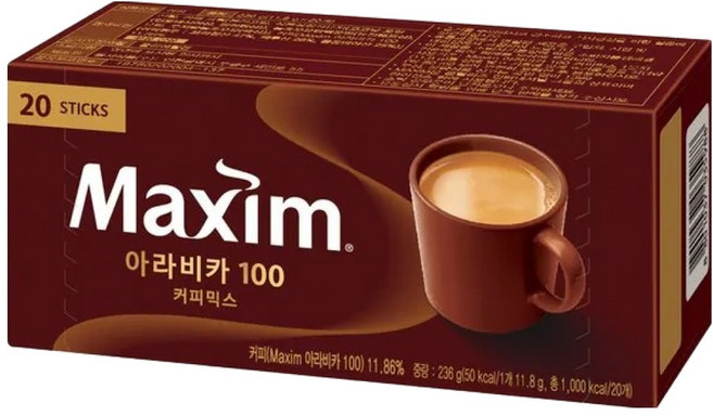 Maxim 麥心 阿拉比卡三合一咖啡 11.8g x 20條, 1盒