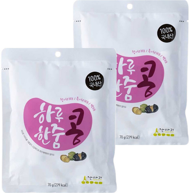 잔다리 하루한줌 볶음콩 영양 간식 5p, 70g, 2개