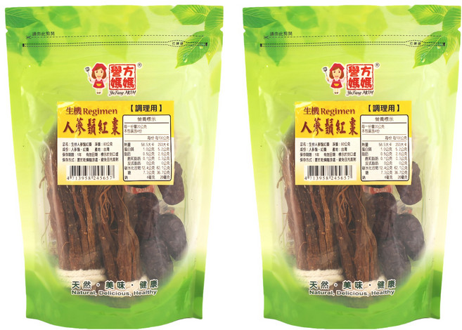 譽方媽媽 生機 人蔘鬚紅棗, 80g, 2包