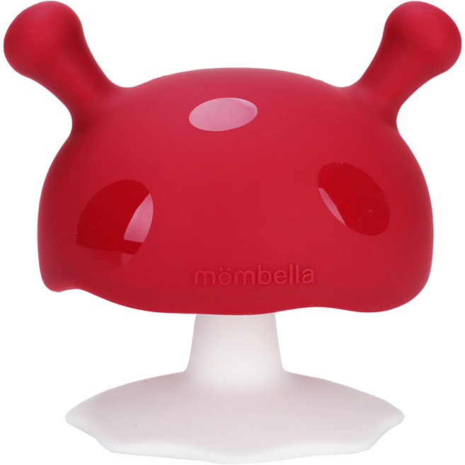 Mombella 啾比小蘑菇固齒器 採用食用級矽膠色料 柔軟有彈性 可耐高溫消毒, 固齒器, 煙囪紅, 1個