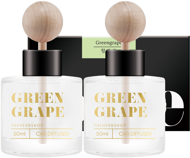 더허브샵 라홈 차량용 디퓨저 50ml 본품, 청포도, 2개