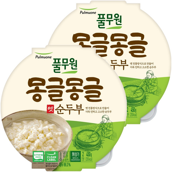풀무원 몽글몽글 옛 순두부, 450g, 2개