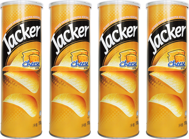 Jacker 洋芋片 起司味, 110g, 4罐