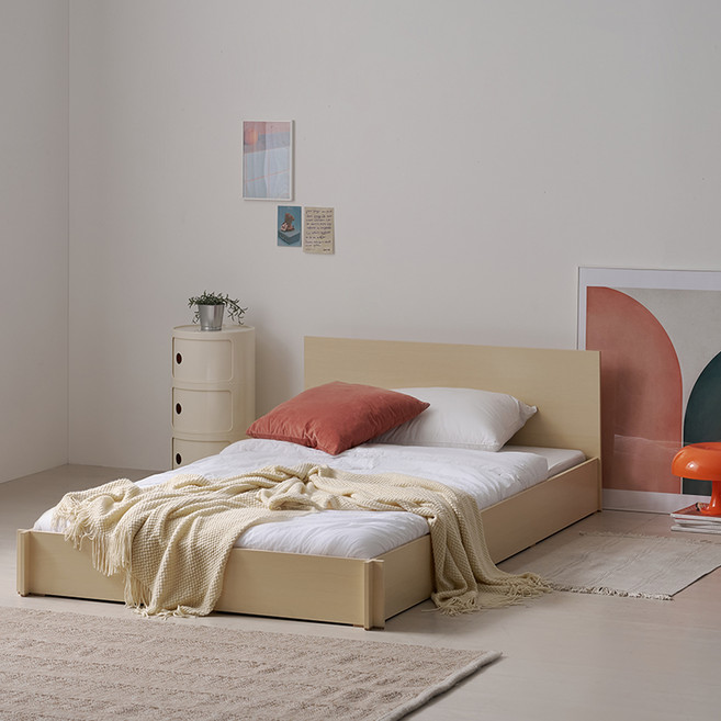 웰퍼니쳐 베네비 플랫형 미드헤드 침대프레임 방문설치, 우드