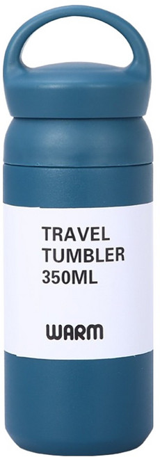 日式304不鏽鋼真空保溫杯 TRAVEL TUMBLER 350ML 24小時保溫保冷, 經典藍色, 1個