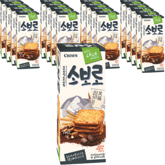 크라운 소복소복 소보로 과자, 60g, 18개