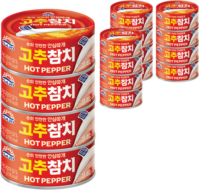사조 고추참치 안심따개, 135g, 16개
