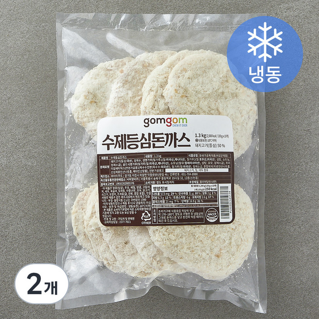 곰곰 수제등심돈까스 (냉동), 1.3kg, 2개