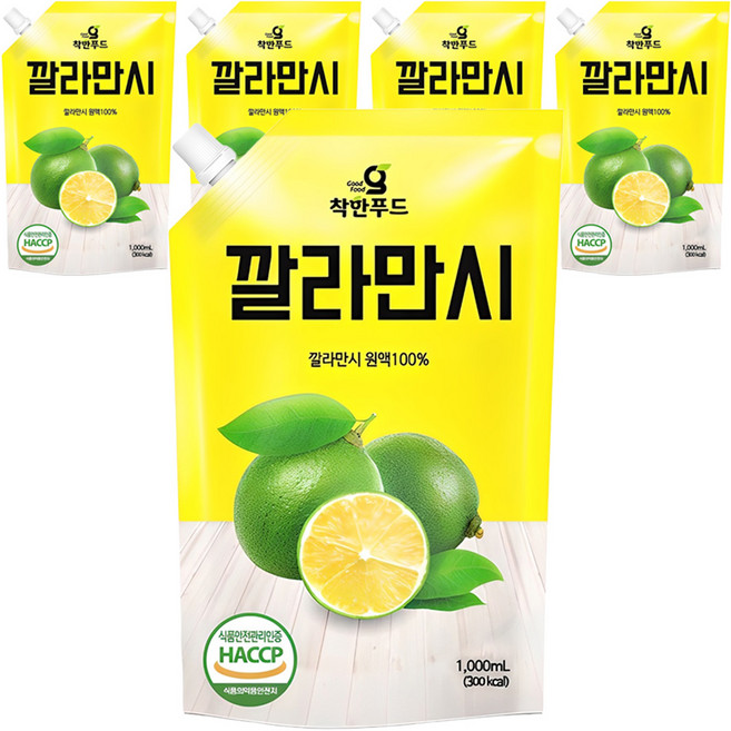 착한푸드 깔라만시 원액, 1L, 5개