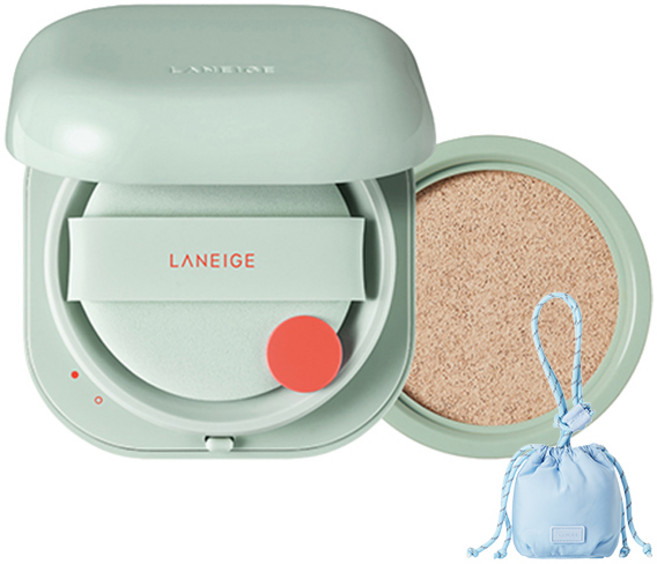 라네즈 네오 쿠션 매트 파운데이션 본품 15g + 리필 15g + 블루에어팟 스트링파우치, 23N1 샌드(쿠션, 리필), 단일색상(파우치), 1세트
