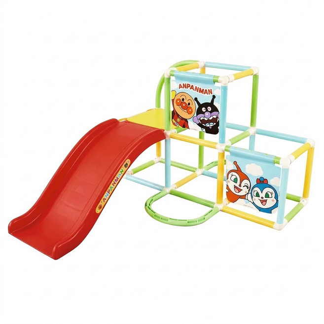 日本 PiNOCCHiO ANPANMAN 麵包超人 天才寶貝可收納滑梯攀爬遊具, 混和顏色, 1組