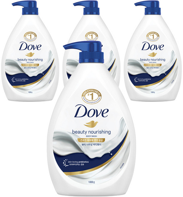 도브 뷰티 너리싱 바디워시, 1kg, 4개