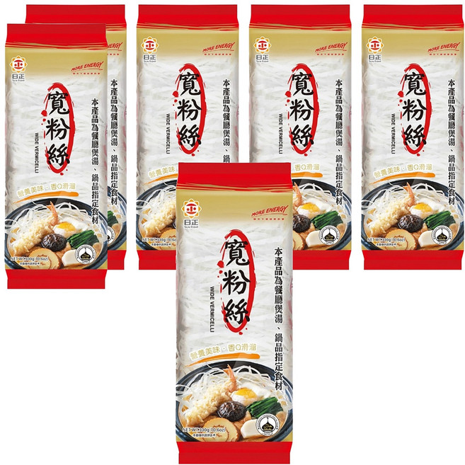 日正食品 寬粉絲, 300g, 6包
