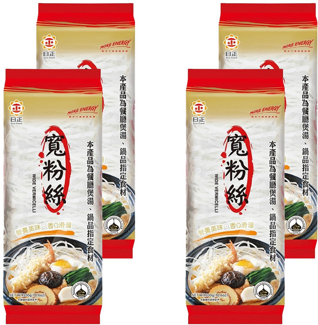 日正食品 寬粉絲, 300g, 4包