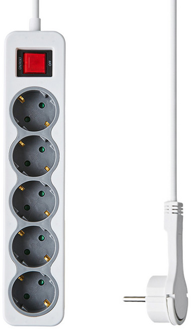 홈플래닛 납작 플러그 멀티탭 5구, 4m, 화이트, 1개