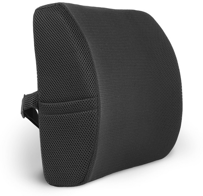 대한 자동차 시트 사무실 의자 허리 등받이 받침 메모리폼 티포 쿠션, 블랙