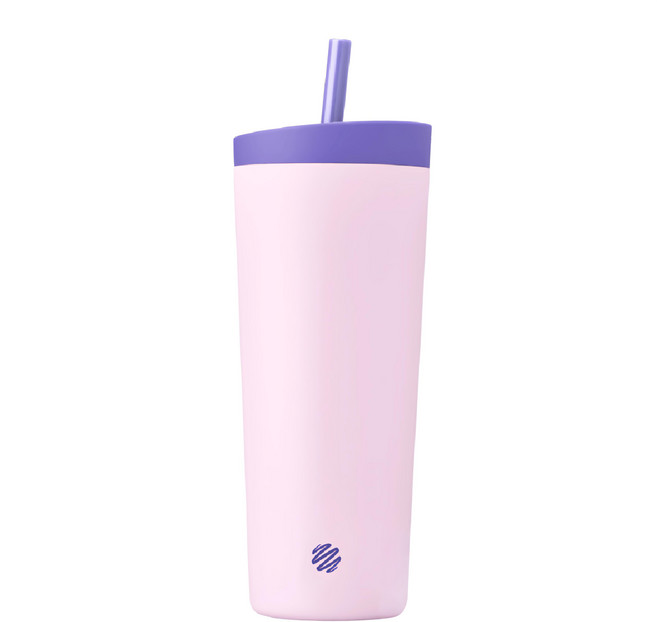 Blender Bottle Tumbler 2合1雙飲口不鏽鋼吸管杯 24oz, 日向紫蝶, 710ml, 1個, 710ml
