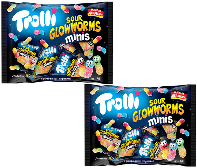 Trolli 迷你蚯蚓造型酸味軟糖, 2包, 200g