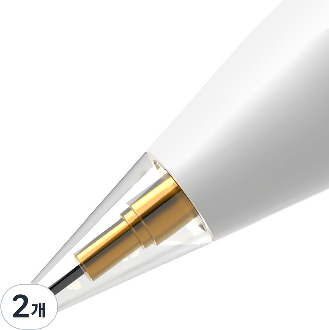 구스페리 애플펜슬 펜촉 무소음 소프트 팁스 샤프형, 투명, 2개