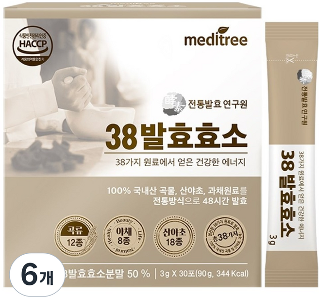 메디트리 전통발효연구원 38발효효소 30p, 90g, 6개