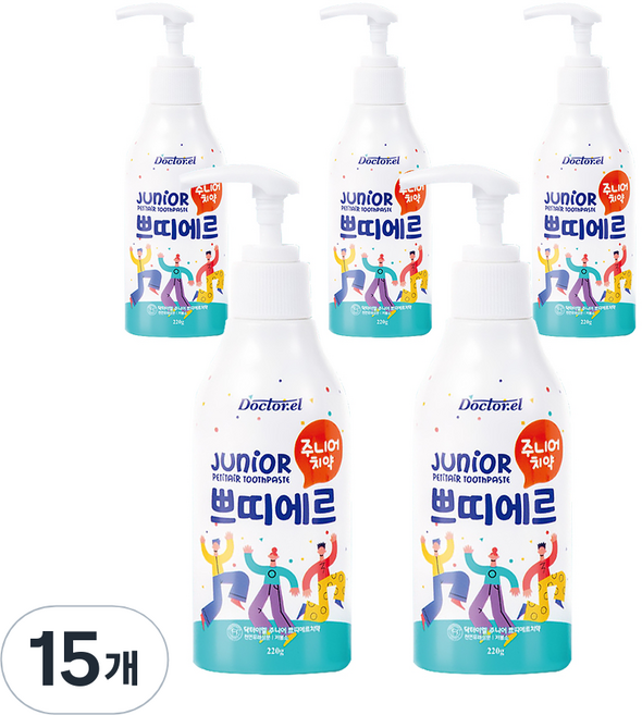 닥터이엘 쁘띠에르 키즈 펌핑 액상 치약, 220g, 15개
