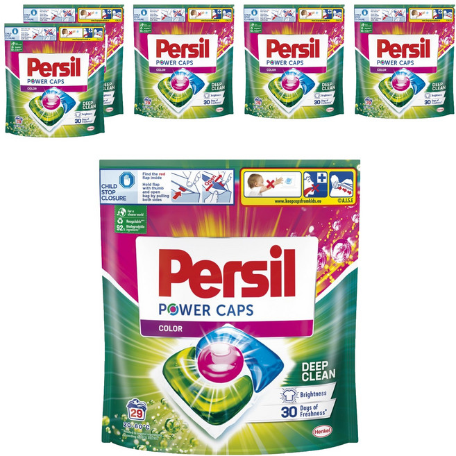 Persil 寶瀅 台灣公司貨 3合1洗衣膠囊 護色款補充包, 29顆, 6袋