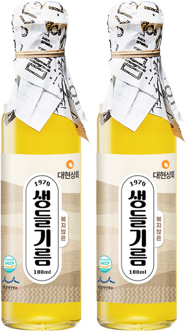 대현상회 볶지않은 생들기름, 180ml, 2개