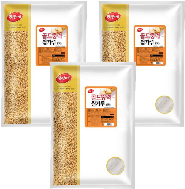 햇쌀마루 골드중력쌀가루(국산), 3kg, 3개