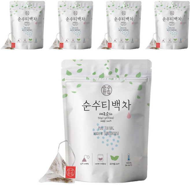 순수한집 해죽순차 삼각티백, 1g, 50개입, 5개
