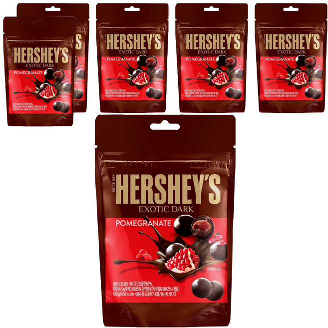 HERSHEY'S 好時 紅石榴夾餡黑巧克力, 100g, 6包