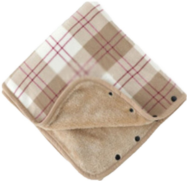 극세사 똑딱이 체크 망토 담요