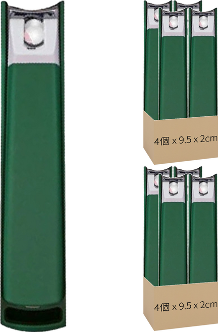小麥購物 莫蘭迪色防噴濺指甲剪 大(9.5 x 2cm), 墨綠色, 8個