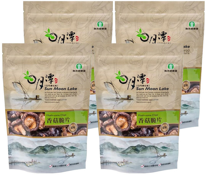 魚池鄉農會 香菇脆片 原味, 90g, 4包