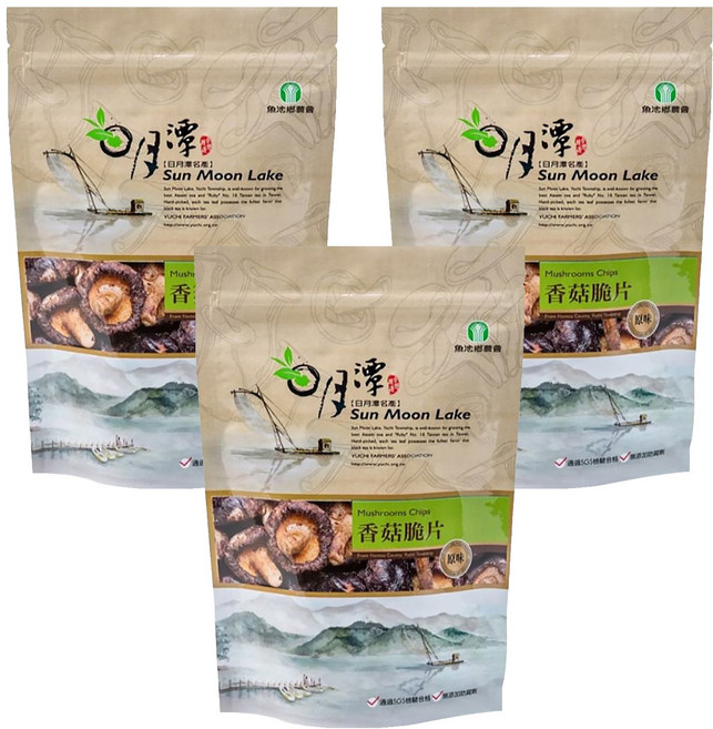 魚池鄉農會 香菇脆片 原味, 90g, 3包