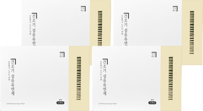 살림백서 소프트 퍼퓸 건조기 시트 섬유유연제 블랑 본품, 40개입, 4개