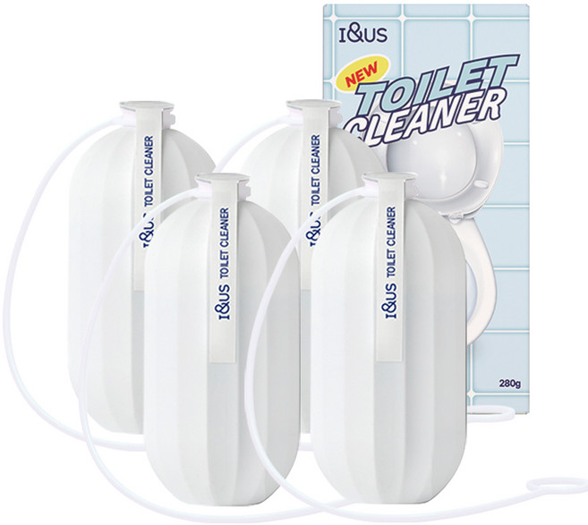 아이앤어스 대용량 자동 변기클리너, 4개, 280g