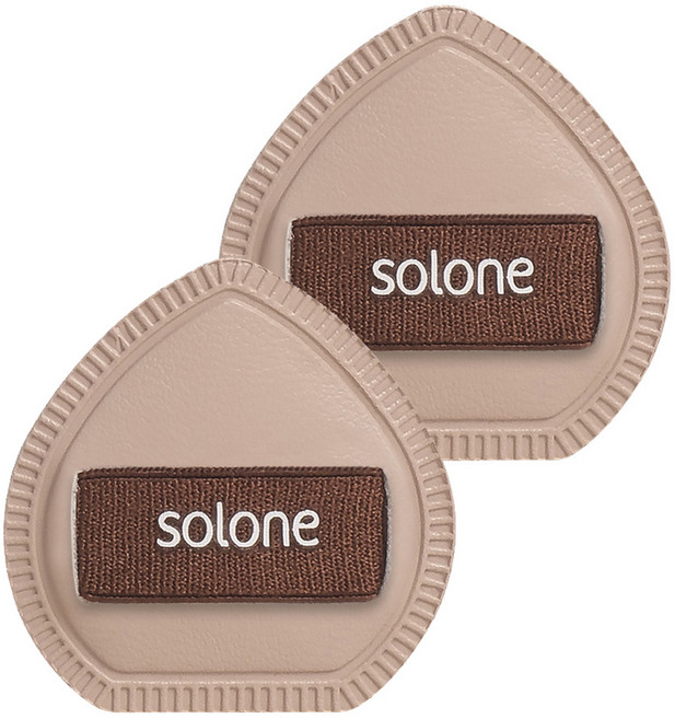 Solone 台灣公司貨 彈力訂製舒芙蕾海綿 可可栗子 手指撲 2個, 可可色, 1包